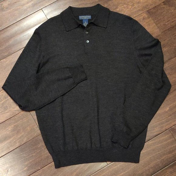 Joseph & Lyman Merino Wool Grey Men's Sweater SIZE MEDIUM - Picture 1 of 4